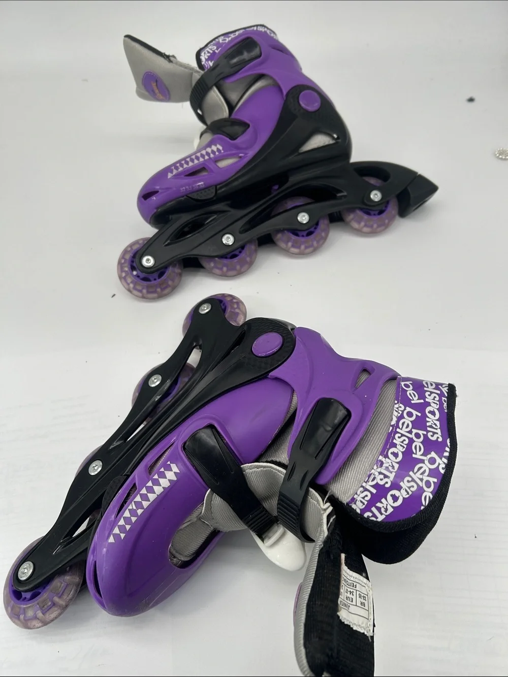 Kids Purple Inline Skates Adjustable Roller Boots